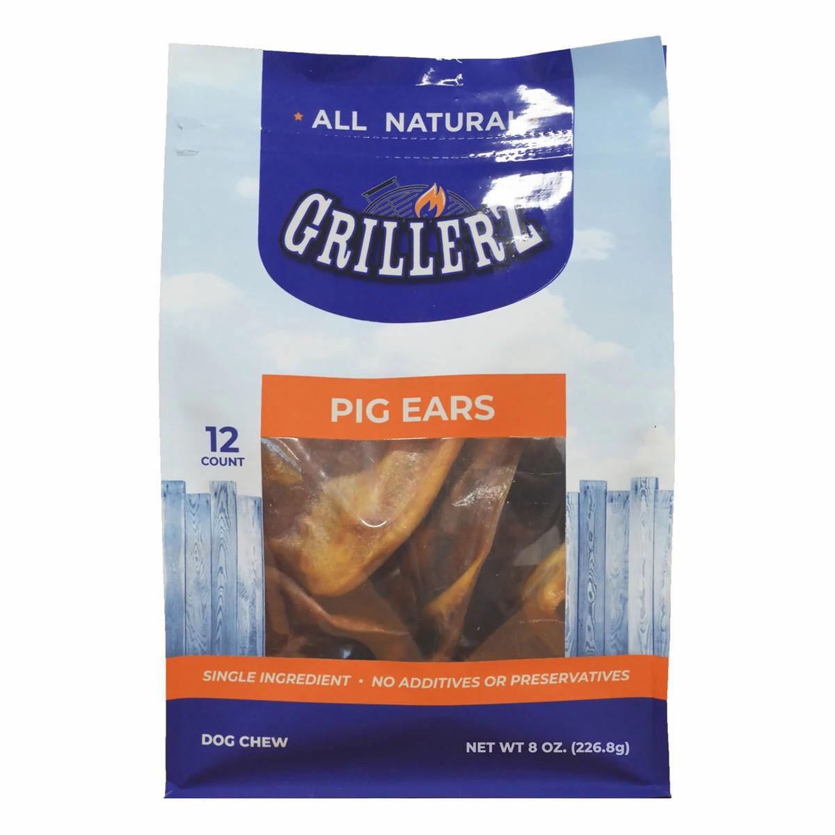 Grillerz Pig Ears 12 Count Dog Training & Suoolies