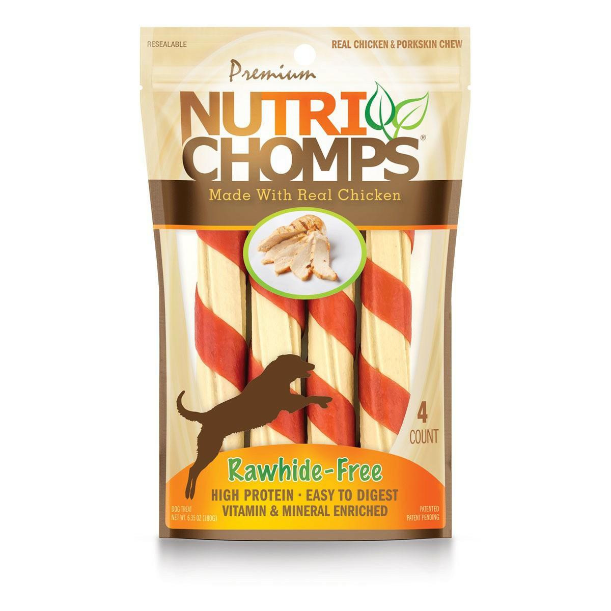 Nutri Chomps Chicken Flavored Twists With Wrap Dog Treats 4 Pack Dog Training & Suoolies