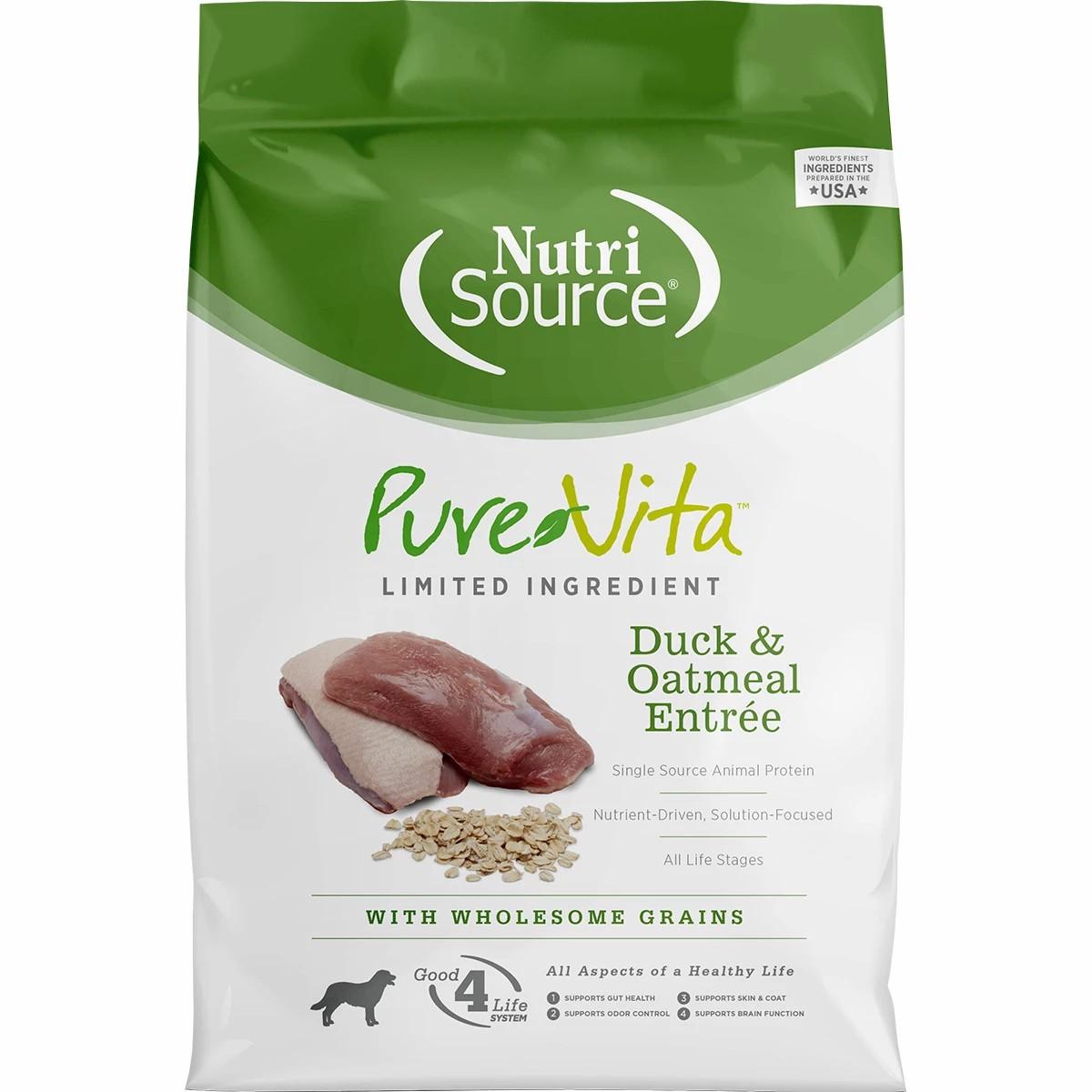 Nutrisource Purevita Pure And Natural Duck/Oatmeal Dog Food Dog Training & Suoolies