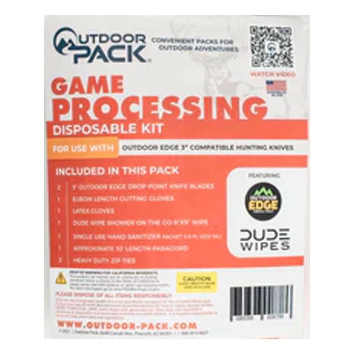 Outdoor Pack Disposable Game Processing Kit 3″ Outdoor Edge Drop Point Blade Without Game Bags Accessories