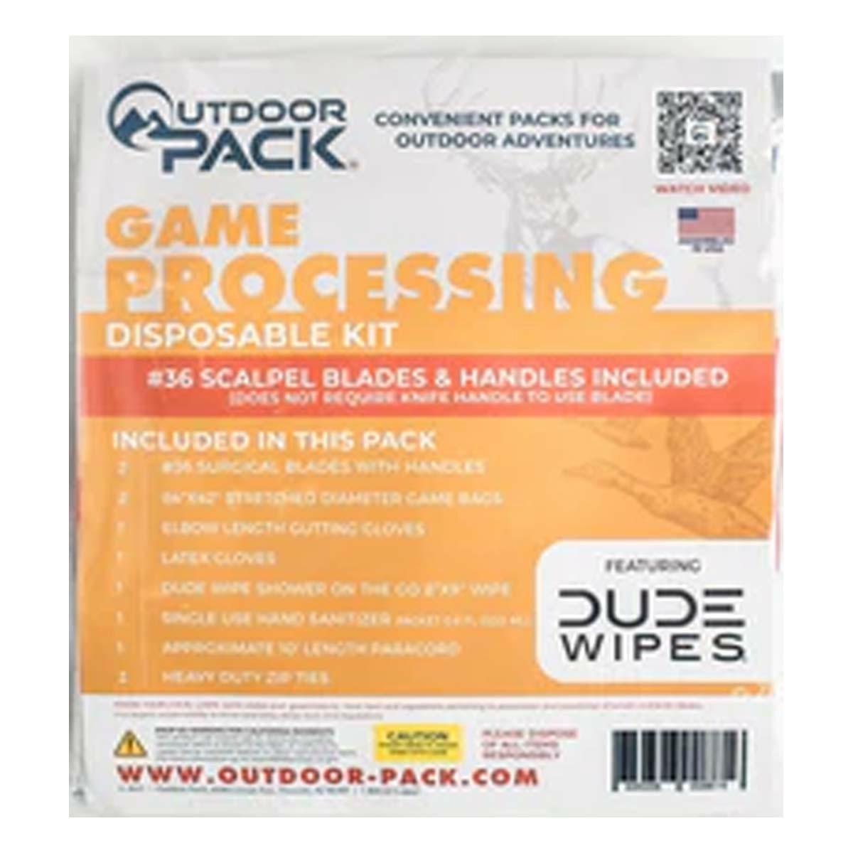 Outdoor Pack Disposable Game Processing Kit #36 Blade Type With Game Bags Accessories