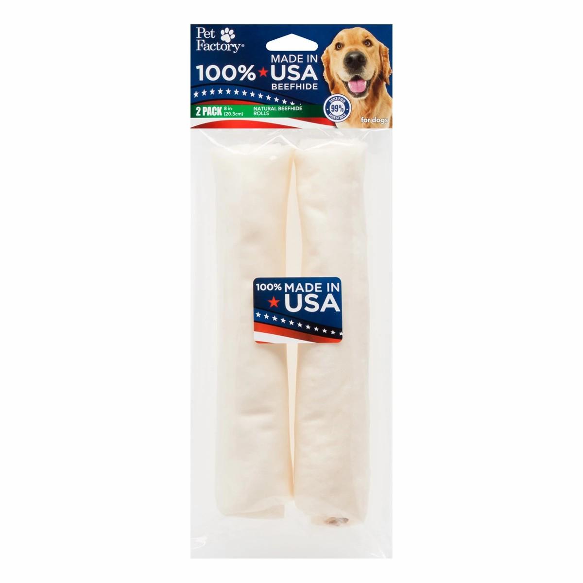 Pet Factory Natural Beefhide Rolls Dog Bones Dog Training & Suoolies