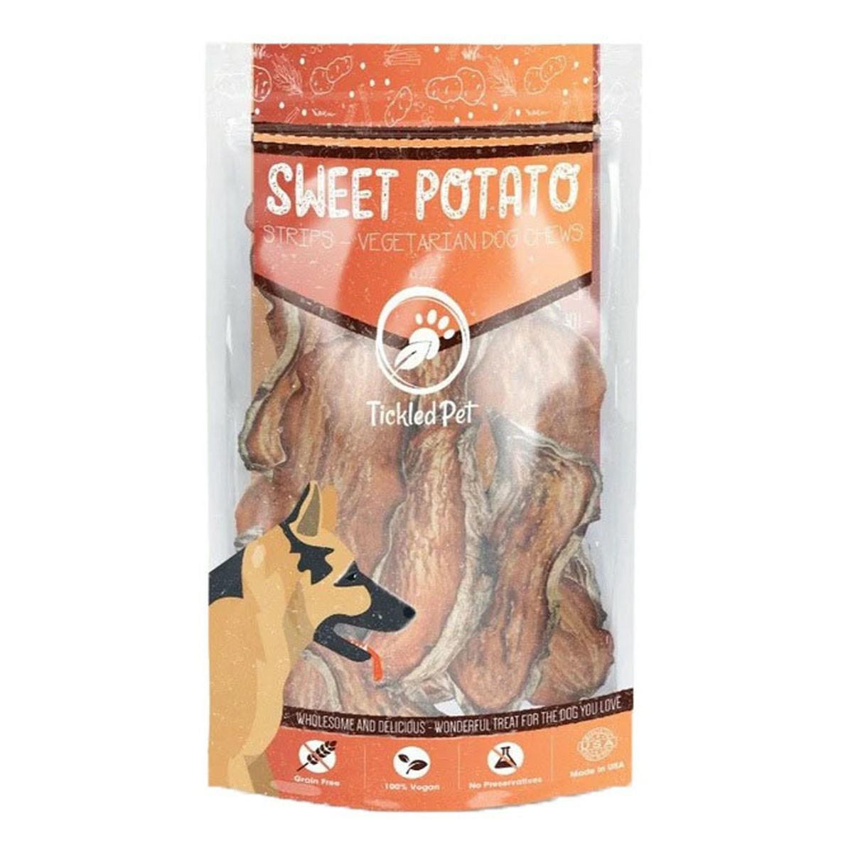 Tickled Pet Sweet Potato Strips Dog Treats Dog Training & Suoolies