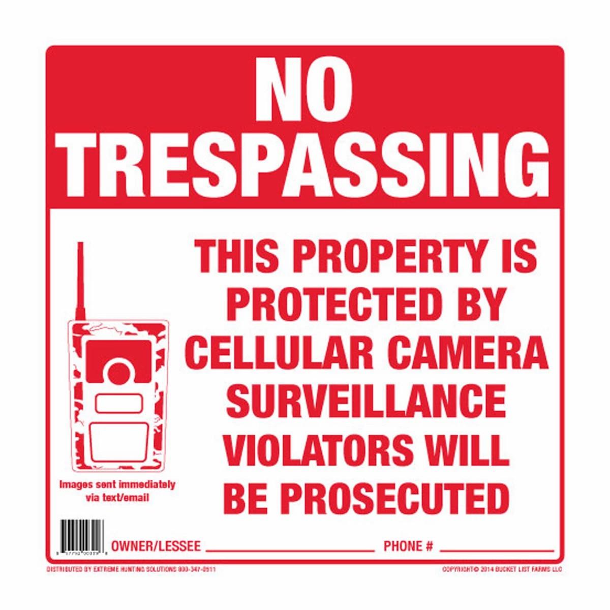 Xtreme Hunting Solutions No Trespassing Sign Archery