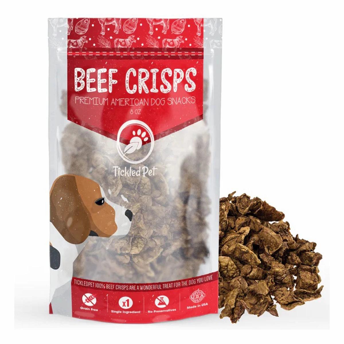 Tickled Pet Natural Beef Crisps Dog Treats Dog Training & Suoolies