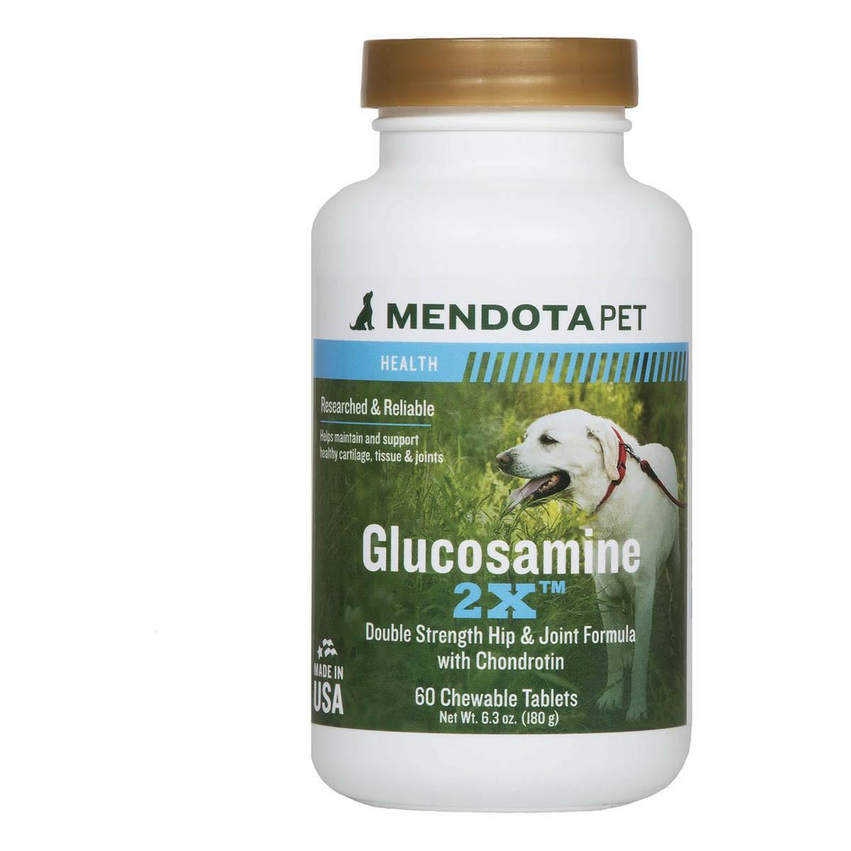 Mendota Pet Glucosamine 2X Chewable Tablets 60 Count Dog Training & Suoolies