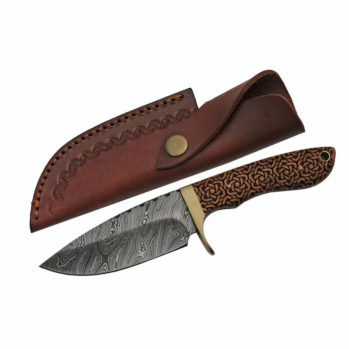 Rite Edge 9″ Celtic Knot Damascus Hunter Knife Hunting